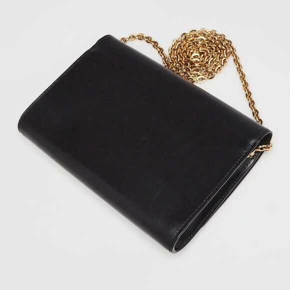 Louis Vuitton Black Leather Python Chain Louise Iris Blossom Clutch Bag - Picture 4 of 12